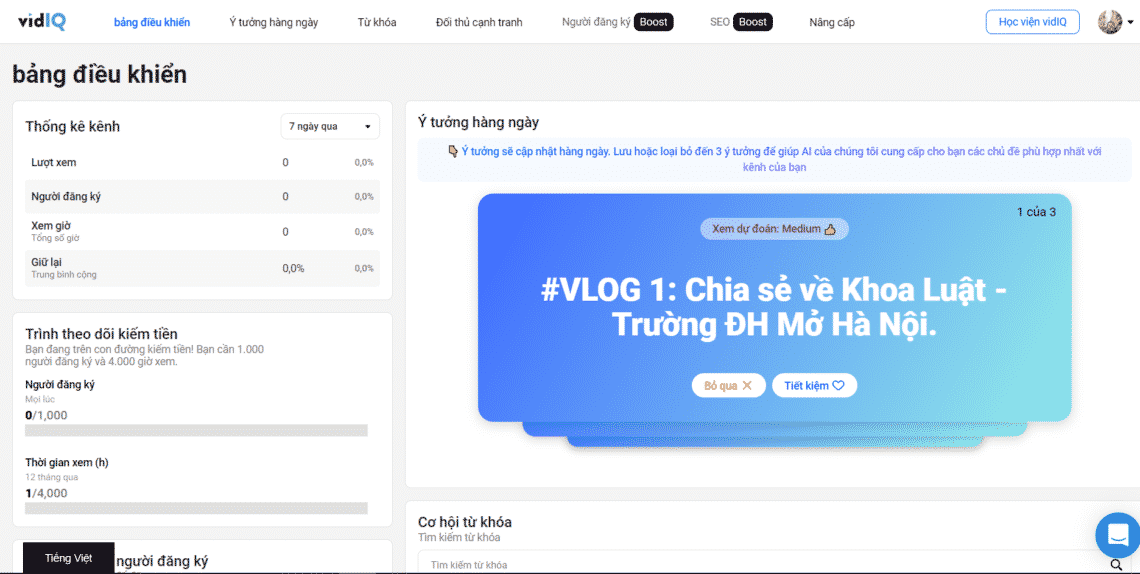 VidIQ - Công cụ hỗ trợ SEO Youtube đắc lực