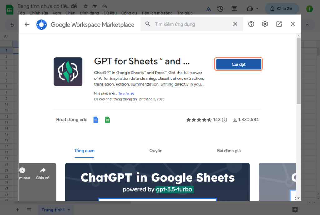 Kết nối ChatGPT vào Google Sheet