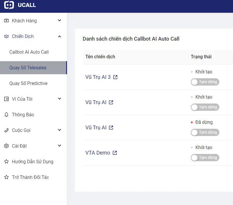 Chức năng Callbot AI Auto call Chức năng Callbot AI Auto call