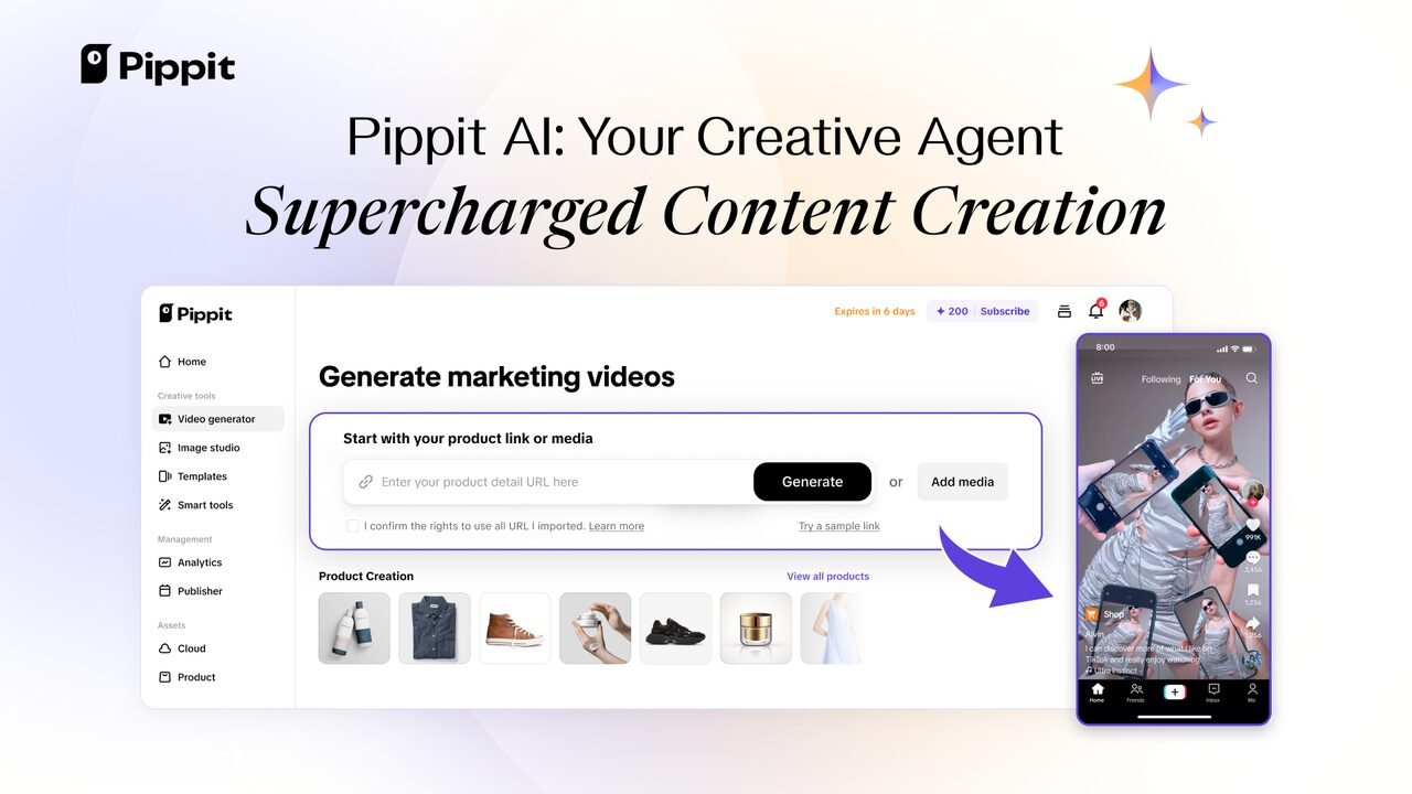 Pippit AI - Công cụ AI sản xuất nội dung (Video ngắn, ấn phẩm truyền thông, AI Avatars,...)